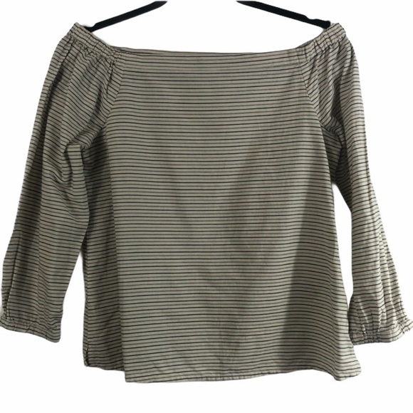 Madewell XXS Off The Shoulder Striped Shirt - Picture 1 of 2